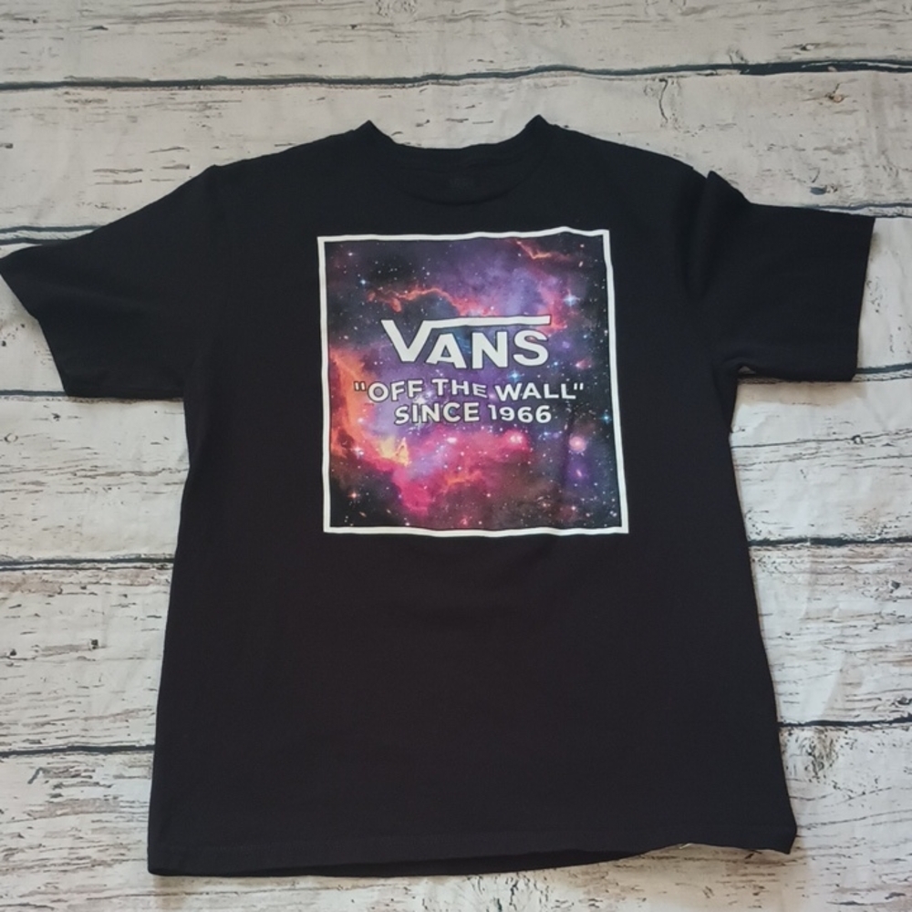 Vans Black Off The Wall Galaxy Graphic Tee Youth XL